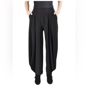 Sun Kim Stacy Ankle Pant Sz S Charcoal Wide Leg  Stretch Pockets Harem Tulip Fit